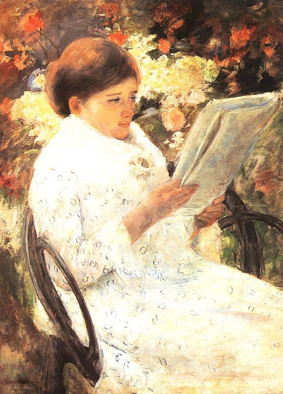 Mary Cassatt Woman Reading in a Garden